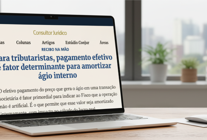 [Consultor Juridico] Para tributaristas, pagamento efetivo é fator determinante para amortizar ágio interno